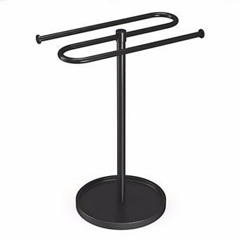 Stainless Steel Towel Holder Stand S Shape Free Standing 2 Towels 14 Inch Height Non Slip Pad