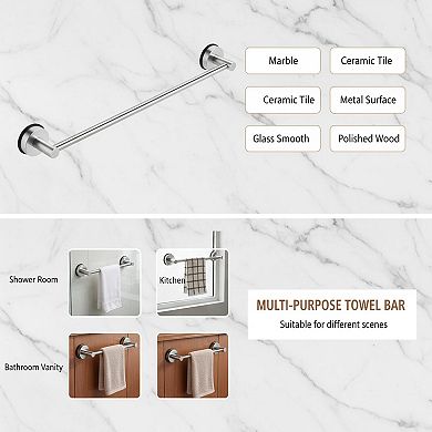 Adjustable Suction Cup Towel Rack Stainless Steel Bath Holder