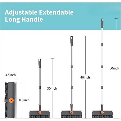 Floor Scrub Brush with Long Handle Stiff Bristle Heavy Duty