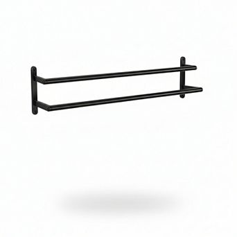 Double Towel Bar 24inch Wall Mounted Stainless Steel Bathroom Rack