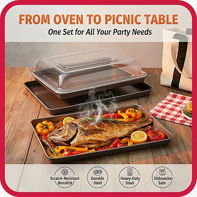 Nonstick Carbon Steel Baking Sheet Set 2 Pack Extra Large