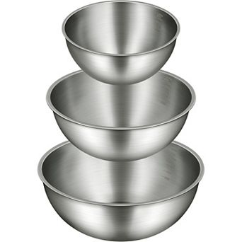 Stainless Steel Mixing Bowls Set of 3 with Measurement Marks