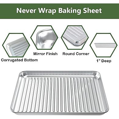 Baking Sheet with Rack Set 2 Pans and 2 Racks Stainless Steel