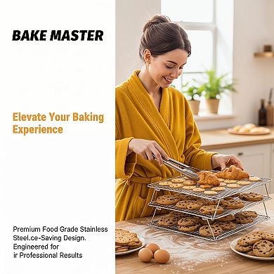 Collapsible Cooling Rack 3 Tier Stainless Steel for Baking