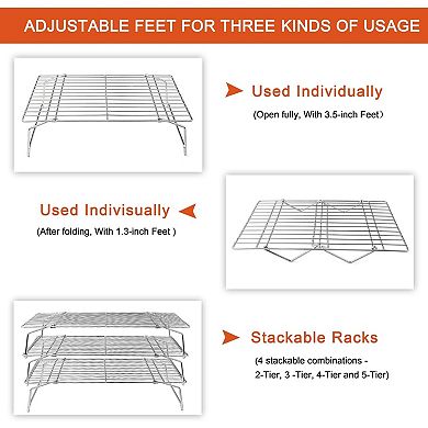 Cooling Rack 5 Tier Stainless Steel Stackable Collapsible