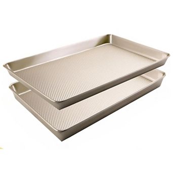 Half Sheet Baking Pans 2 Pack Non Stick Thicker Carbon Steel