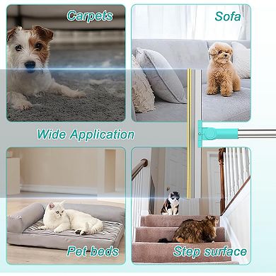 Carpet Rake Pet Hair Removal Tool with Adjustable Long Handle