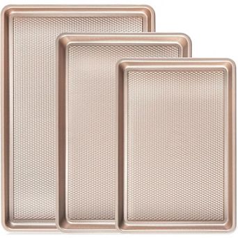 Baking Sheet Pan Set of 3 Nonstick Half Quarter Jelly Roll