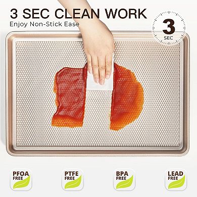Baking Sheet Pan Set of 3 Nonstick Half Quarter Jelly Roll