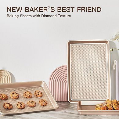 Baking Sheet Pan Set of 3 Nonstick Half Quarter Jelly Roll