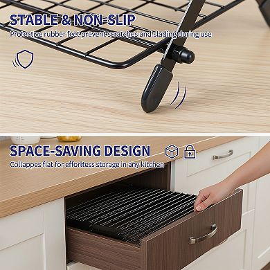 Collapsible Cooling Rack with Adjustable 3 Setting Design