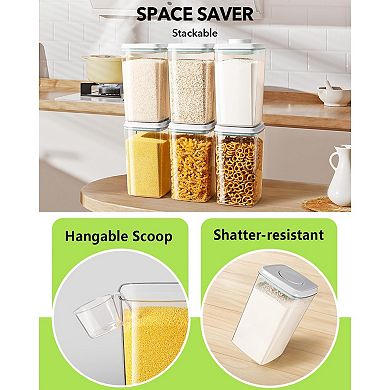 Airtight Food Storage Container 4.2qt with Pop Lid and Scoo
