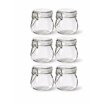 Airtight Glass Jars with Lids Set of 6 with Wire Clips