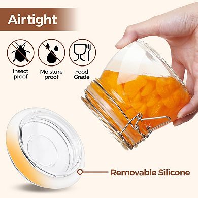 Airtight Glass Jars with Lids Set of 6 with Wire Clips