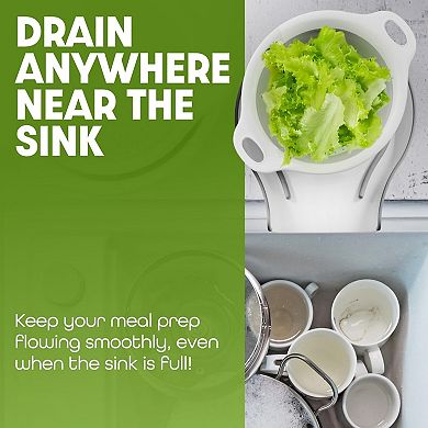 Collapsible Colanders 3 Pack Food Strainers with Over Sink Base