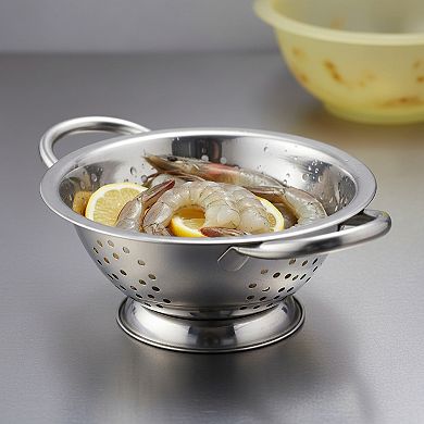 Stainless Steel Colander Set Nesting Design Mirror Polished