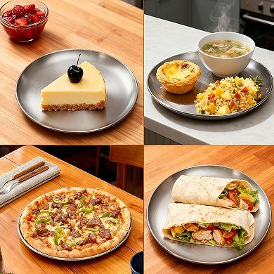 Pizza Pan for Oven 2 Pack Stainless Steel Round Baking Sheet