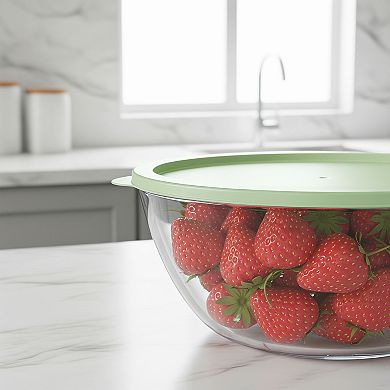Extra Large Glass Mixing Bowl Clear for Kitchen Salad Bread