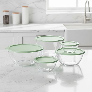 Extra Large Glass Mixing Bowl Clear for Kitchen Salad Bread