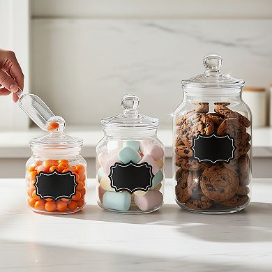 Glass Storage Containers with Lids Set of 2 Half Gallon Jars