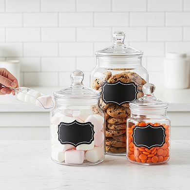 Glass Storage Containers with Lids Set of 2 Half Gallon Jars