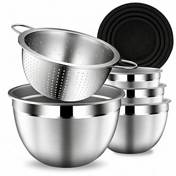 9 pc Mixing Bowl Set with Lids for Kitchen Prep and Serving