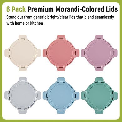 Glass Meal Prep Containers 6 Sets 24oz with Lids Borosilicate
