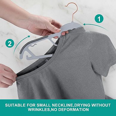 50 Pack Slim S-Shaped Plastic Hangers Non-Slip Space-Saving for Shirts Dresses Coats