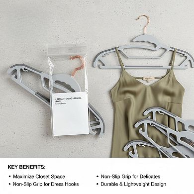 50 Pack Slim S-Shaped Plastic Hangers Non-Slip Space-Saving for Shirts Dresses Coats