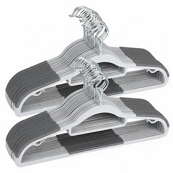 50 Pack Plastic Hangers Heavy Duty Non-slip 0.2" Thin Space Saving Dry Wet Clothes Organizer