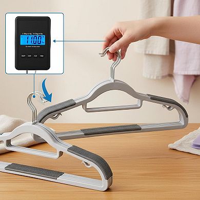 50 Pack Plastic Hangers Heavy Duty Non-slip 0.2" Thin Space Saving Dry Wet Clothes Organizer