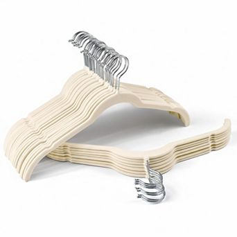 30 Pack Non-slip Flocked Coat Hangers 360° Swivel Hook Space Saving for Tank Top Blouses Dresses