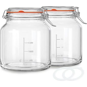 Glass Jar with Lid 2 Pack 79oz Wide Mouth Airtight Mason
