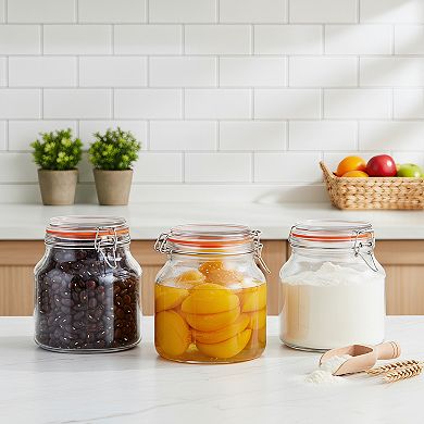 Glass Jar with Lid 2 Pack 79oz Wide Mouth Airtight Mason