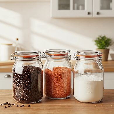 Glass Jar with Lid 2 Pack 79oz Wide Mouth Airtight Mason