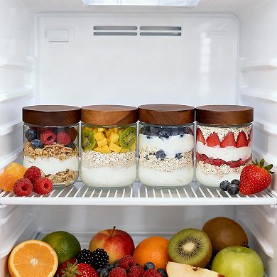 Glass Overnight Oats Containers with Lids 6 Pack 16 oz