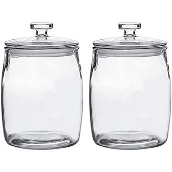 Half Gallon Glass Jars with Lid Wide Mouth Set of 2