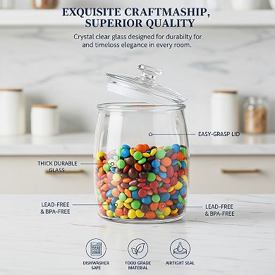 Half Gallon Glass Jars with Lid Wide Mouth Set of 2