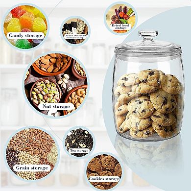 Half Gallon Glass Jars with Lid Wide Mouth Set of 2