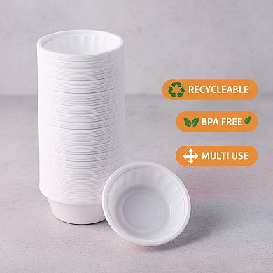 Disposable 5 Ounce White Plastic Dessert Bowls 400 Count Multi Use