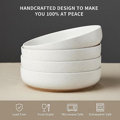 8.3 Inch 4 Piece Ceramic Pasta Set Safe For Dishwasher Microwave Oven Freezer