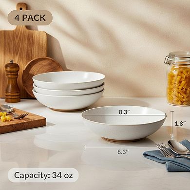 8.3 Inch 4 Piece Ceramic Pasta Set Safe For Dishwasher Microwave Oven Freezer