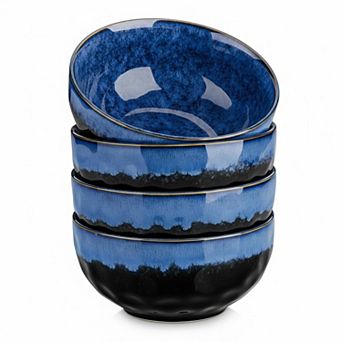 Starry Ceramic 4 pc Soup Bowl Set Microwave Dishwasher Safe
