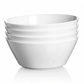 32 Oz Set Of 4 White Ceramic Bowls Microwave Dishwasher Safe For Soup Salad Pasta