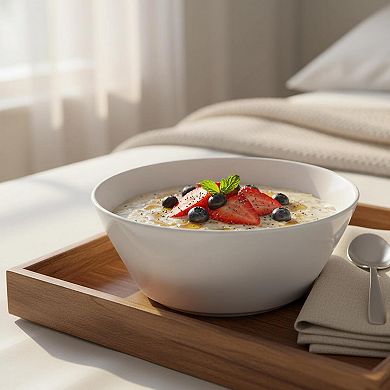 32 Oz Set Of 4 White Ceramic Bowls Microwave Dishwasher Safe For Soup Salad Pasta