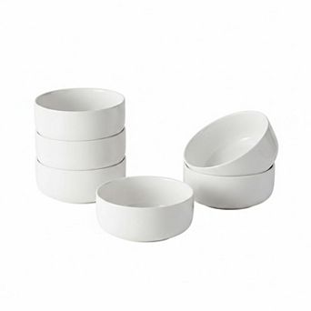 24 Oz Set Of 6 Porcelain Cereal Soup Oatmeal Bowls Microwave Dishwasher Safe