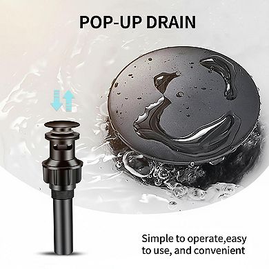 Black Stainless Steel Single Handle Bathroom Faucet With Pop Up Drain