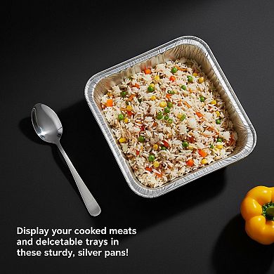 Half Size Extra Heavy Duty Disposable Aluminum Foil Pans 30 Pack For Baking Roasting