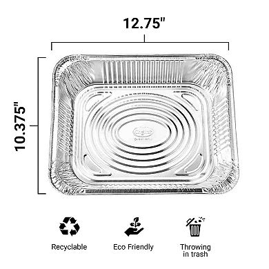 Half Size Extra Heavy Duty Disposable Aluminum Foil Pans 30 Pack For Baking Roasting