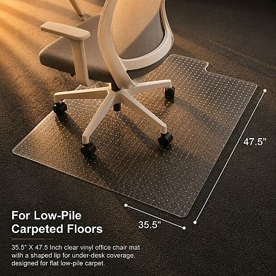 Clear Office Chair Mat For Flat Pile Carpets Smooth Glide Desk Protection